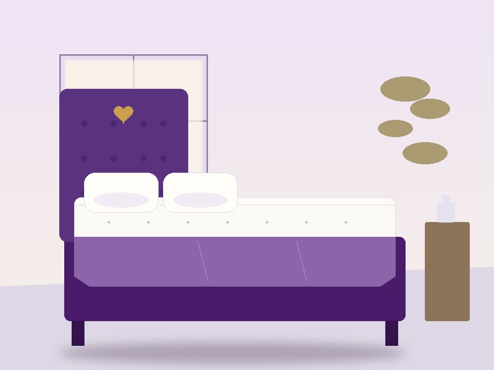 Comfortable bed in a care-facility room